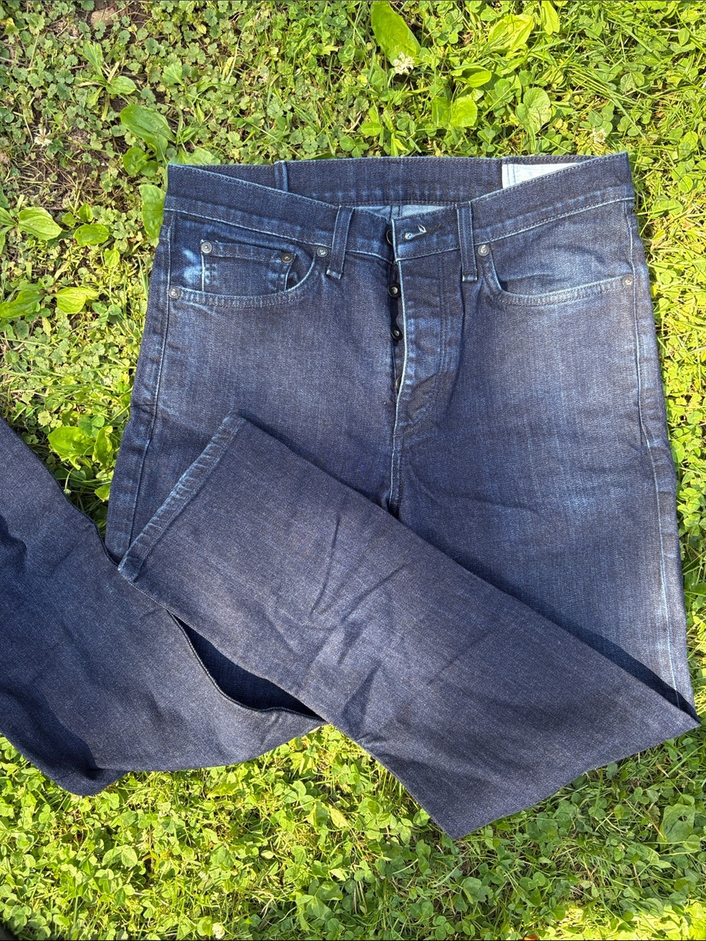 rag & bone Men's Slim Straight Indigo Blue Jeans
